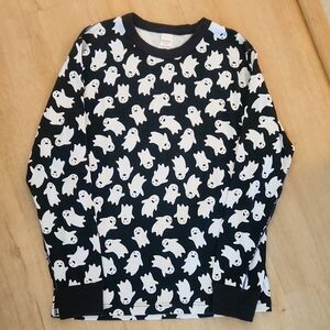 Hanna Andersson Black and White Ghost Long Sleeve Tee